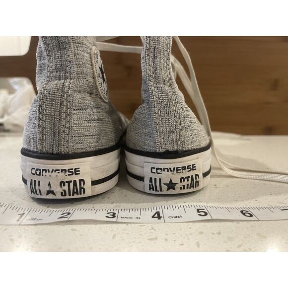 Converse All Star Gray Sparkle Hi Top Sneakers Size 5 - Picture 8 of 13
